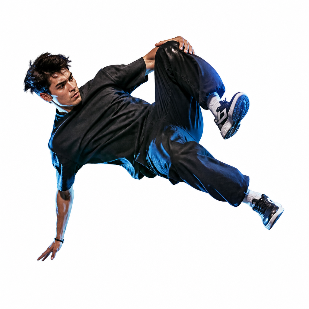 Freerunner mid wall-flip against a brutalist facade